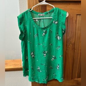Pleione Vibrant Green Floral Top